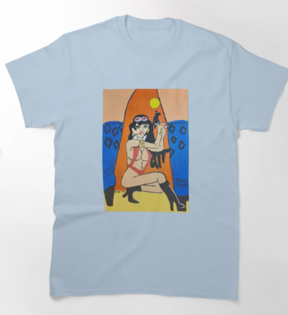 Vampirella Showdown Classic T Shirt Light Blue